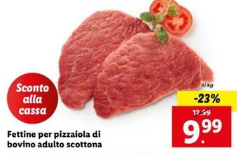 Lidl Fettine per pizzaiola di bovino adulto scottona offerta
