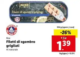Lidl Nixe Filetti di sgombro grigliati 104 g offerta