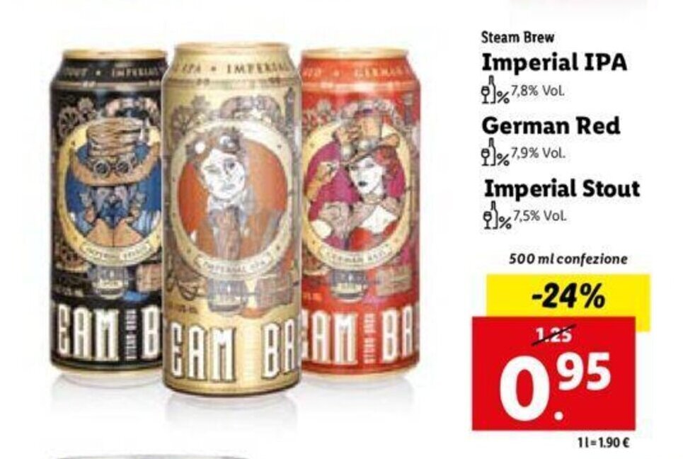 Steam Brew Imperial IPA / German Red / Imperial Stout 500 ml confezione