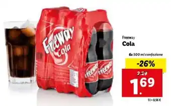 Lidl Freeway Cola 6x500 ml confezione offerta