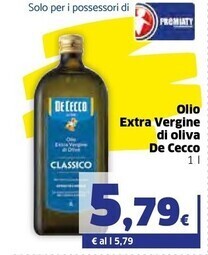 Ok Sigma De cecco olio extra vergine di oliva offerta
