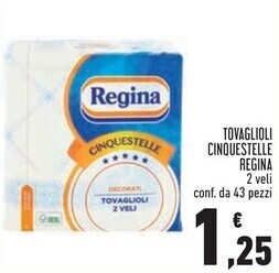 Conad Superstore Regina tovaglioli cinquestelle offerta