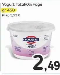Famila Superstore Fage yogurt total 0% offerta
