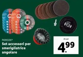 Lidl Parkside Set accessori per smerigliatrice angolare Al set offerta