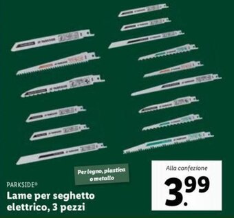 Lidl Parkside Lame per seghetto elettrico, 3 pezzi offerta