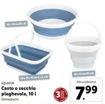 Lidl Aquapur Cesto o secchio pieghevole, 10 l offerta