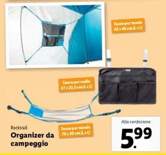 Lidl Rocktrail Organizer da campeggio offerta