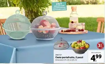 Lidl Ernesto Cesto portafrutta, 2 pezzi 27 x 22 cm offerta