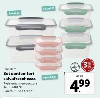 Lidl Ernesto Set contenitori salvafreschezza offerta