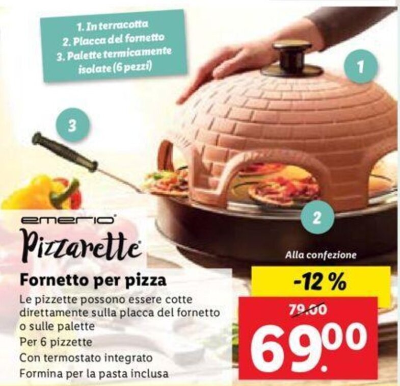 Emerio Pizzarette per pizza offerta di Lidl