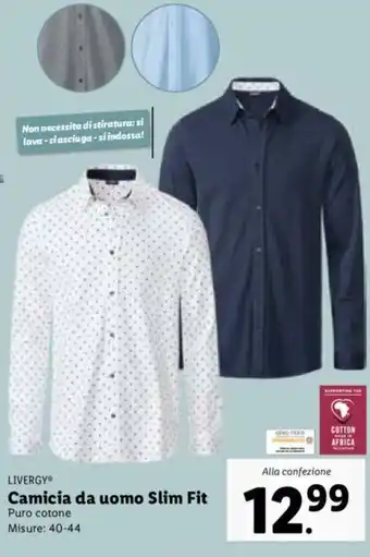 Lidl Livergy Camicia da uomo Slim Fit Misure: 40-44 offerta