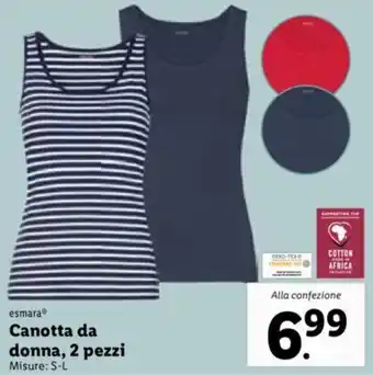 Lidl esmara Canotta da donna, 2 pezzi S-L offerta