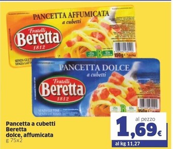 Sigma Beretta pancetta a cubetti dolce, affumicata offerta