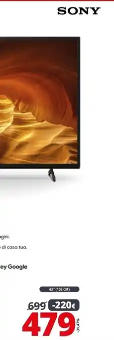 Comet Sony bravia 4k hdr kd-43x72k 43'' (108cm) offerta