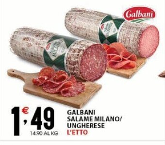 Sisa Galbani Salame Milano/Ungherese L'etto offerta