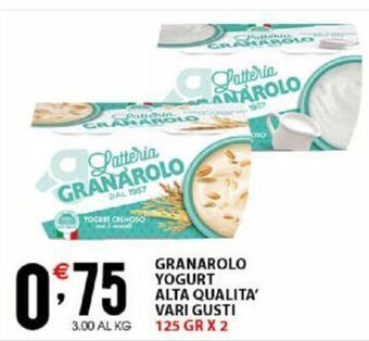Sisa Granarolo Yogurt Alta Qualita' Vari Gusti 125 gr x 2 offerta