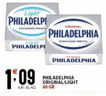Sisa Philadelphia Original/Light 80 gr offerta