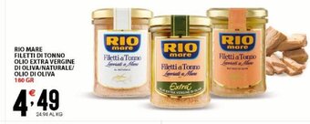 Sisa Rio Mare Filetti Di Tonno Olio Extra Vergine Di Oliva/ Naturale / Olio Di Oliva 180 gr offerta