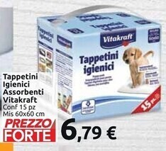 Carrefour Market Vitakraft tappetini igienici assorbenti offerta