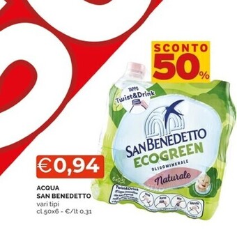 Mercatò San benedetto acqua offerta