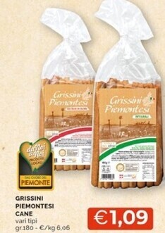 Mercatò Grissini piemontesi cane offerta