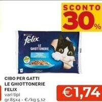 Mercatò Purina cibo per gatti le ghiottonerie felix offerta