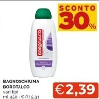 Mercatò Borotalco bagnoschiuma offerta