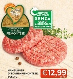 Mercatò Hamburger di bovino piemontese scelto offerta