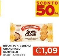 Mercatò Campiello biscotto ai cereali granchicco offerta
