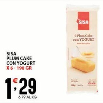 Sisa Sisa Plum Cake Con Yogurt x 6 - 190 gr offerta