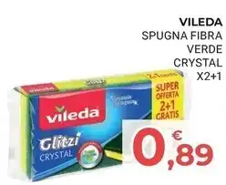 Eté Vileda spugna fibra verde crystal offerta