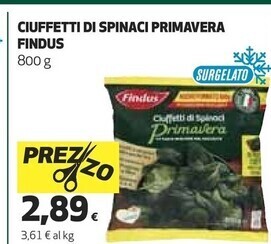 Coop Findus spinaci offerta