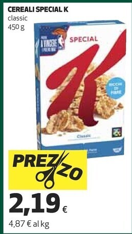 Coop Kelloggs cereali special k offerta