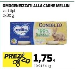 Coop Mellin omogeneizzati alla carne offerta