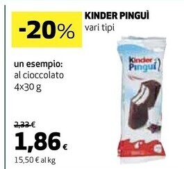 Coop Ferrero kinder pinguì offerta