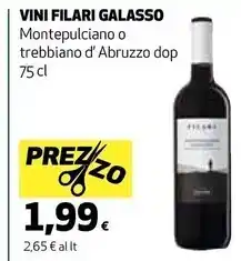Coop Vini filari galasso montepulciano o trebbiano abruzzo dop offerta