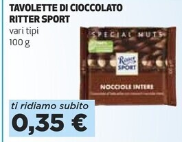 Coop Ritter sport tavolette di cioccolato offerta