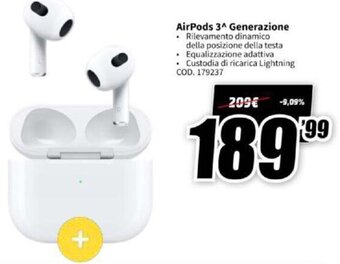 MediaWorld AirPods 3^ Generazione offerta