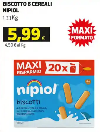 Coop Nipiol Biscotti ai 6 Cereali 1,33 kg offerta