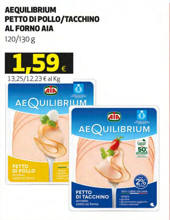 Coop AIA Aequilibrium Petto di Pollo/Tacchino Al Forno 120/130 g offerta