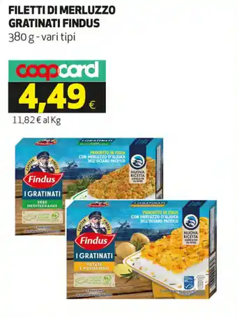 Coop Findus Filetti di Merluzzo Gratinati 360 g offerta
