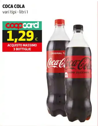 Coop Coca Cola vari tipi 1 L offerta