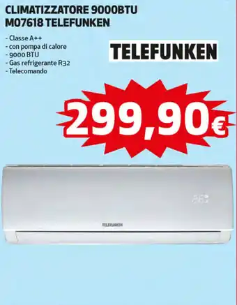 Coop Climatizzatore 9000BTU M07618 Telefunken offerta