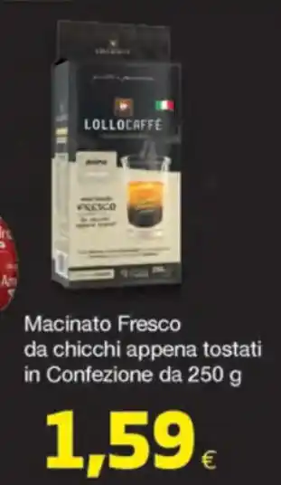 Coop Lollo Caffè Macinato Fresco da chicchi appena tostati in COnfezione da 250 g offerta