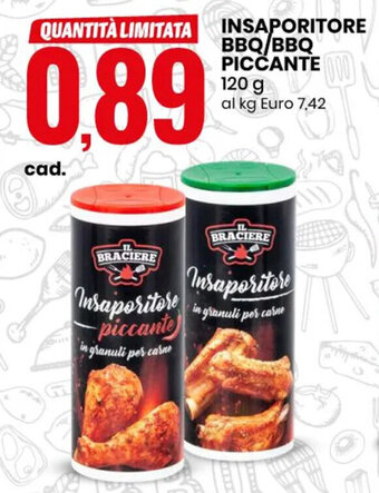 Eurospin Il Braciere Insaporitore BBQ/BBQ Piccante 120 g offerta