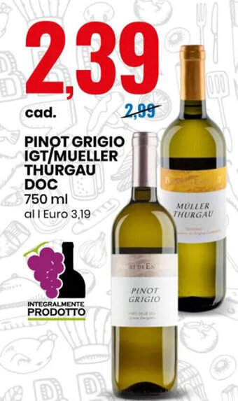 Eurospin Pinot Grigio IGT/Mueller Thurgau DOC 750 ml offerta