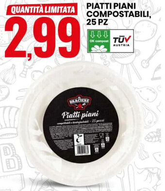 Eurospin Piatti Piani Compostabili, 25 pz offerta