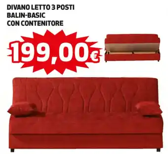 Coop Divano Letto 3 Posti Balin-Basic con Contenitore offerta