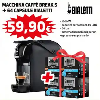 Bialetti Macchina Caffè Breaks + 64 Capsule