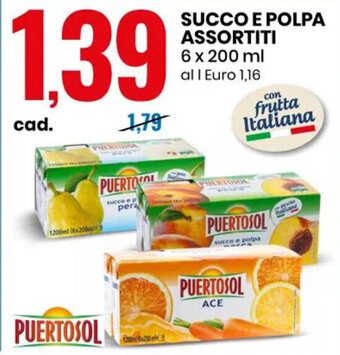 Puertosol Succo e Polpa Assortiti 6 x 200 ml